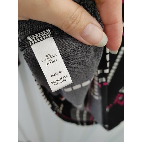 CATO Blouse Top 3/4 Sleeve Front Tie Geometric Small - Picture 5 of 5